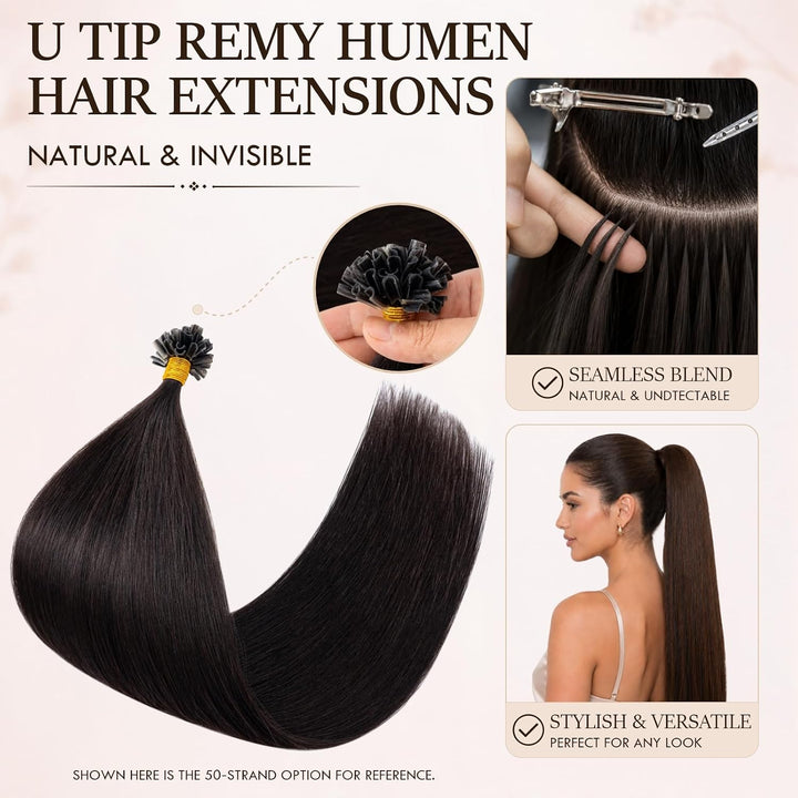 Rich Choices Bonding Extensions Echthaar Haarverlängerung keratin bondings U Tip Hot Fusion Remy Ech