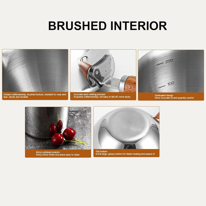 Milchtopf mit Skala Milch Pitcher Milchpfanne mit Ausgiesser 450 Ml Edelstahl-Butterwärmer Mini-Butt