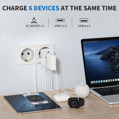 EPICKA Reiseadapter Weltweit, Universal Reisestecker Adapter 30W, Internationaler Steckdosenadapter