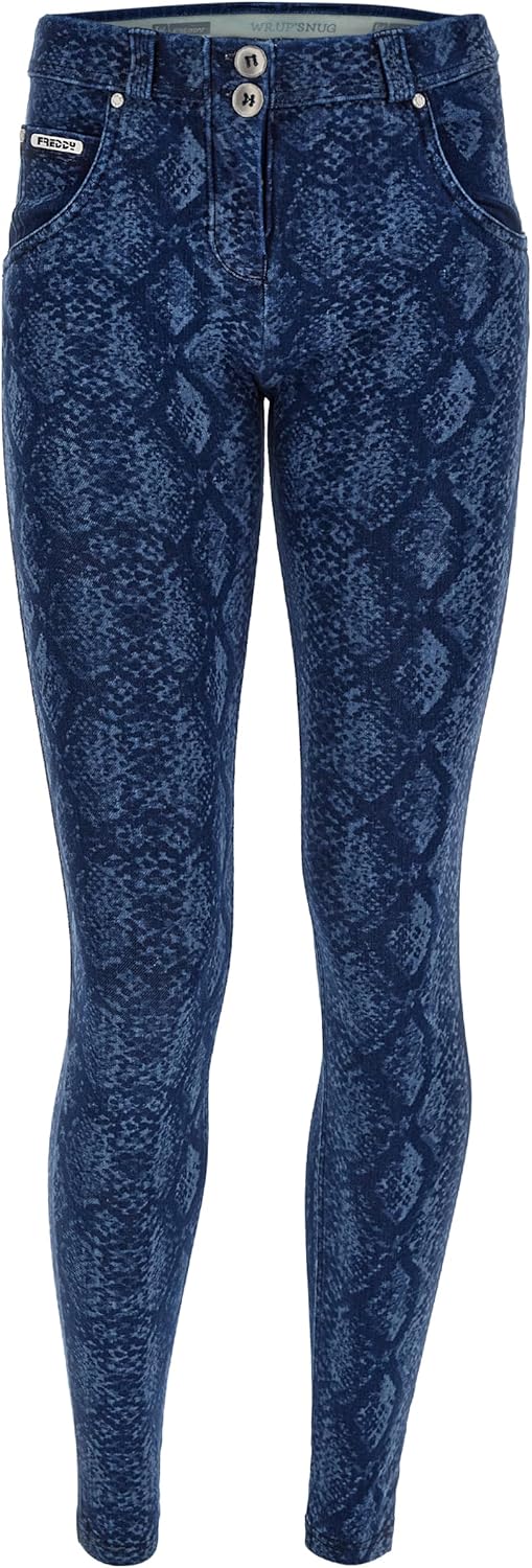FREDDY - WR.up® Jeans aus flachem Denim mit passendem Schlangenhautdruck XXS Farbiger Denim, XXS Far
