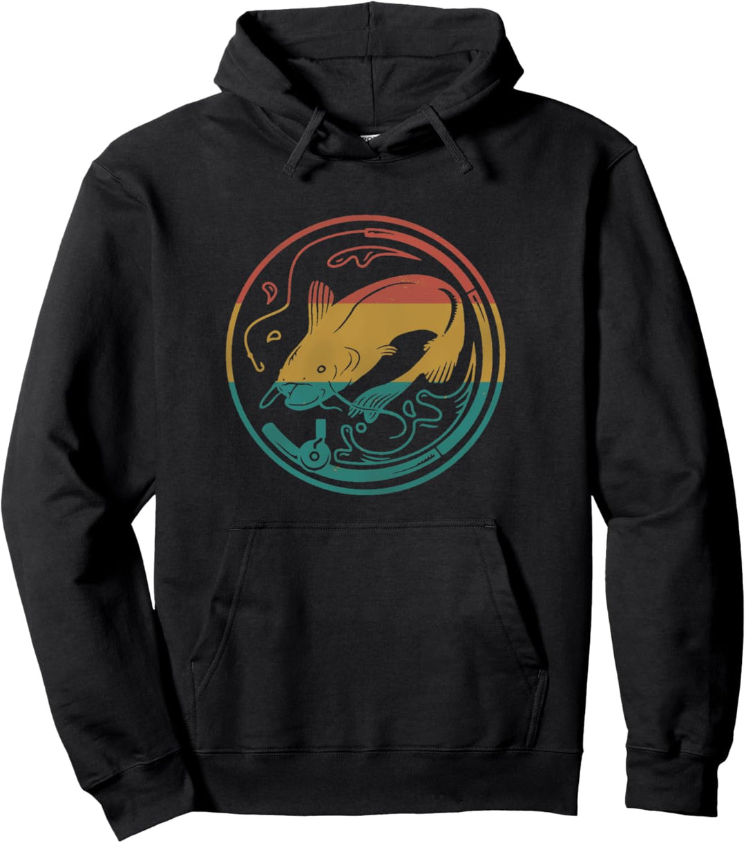 Retro Vintage Wels Angler Geschenk Lustiges Waller Angler Pullover Hoodie