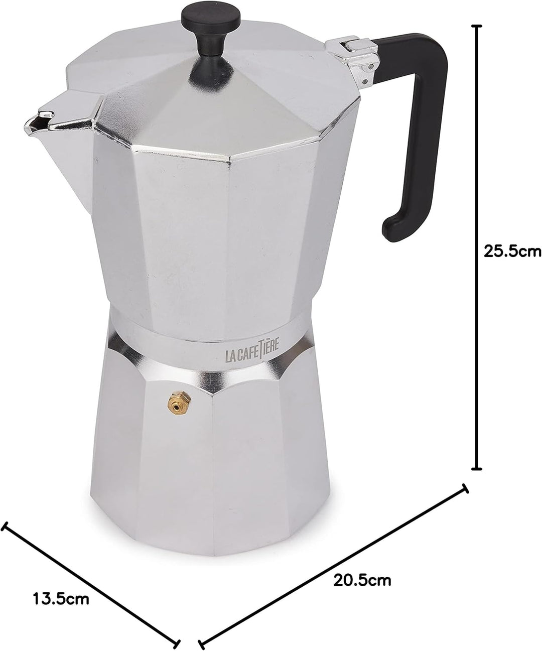La Cafetière Venice Espressokocher, Aluminium Silberfarben Twelve Cup, Silberfarben Twelve Cup