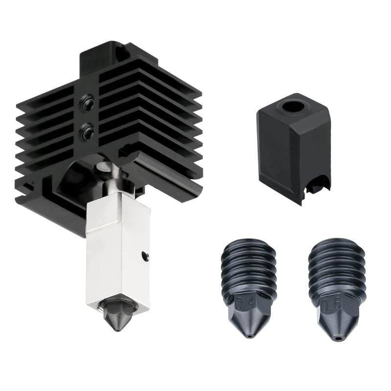 LANKEGU 500 ℃ Hoch Temperatur Upgrade Hotend Kit mit Silikon Socke, 0,4 mm, 0,6 mm Düsen aus Gehärte