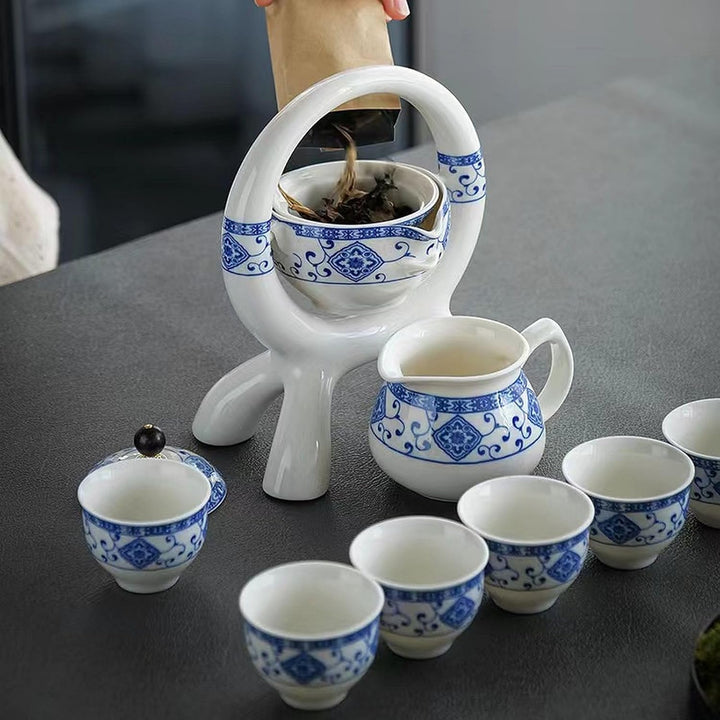Hochwertige Chinesische Tee-Set-Geschenkbox, Rotierendes Kung Fu Tee-Set, Reines Handfeuern, Mit Rot