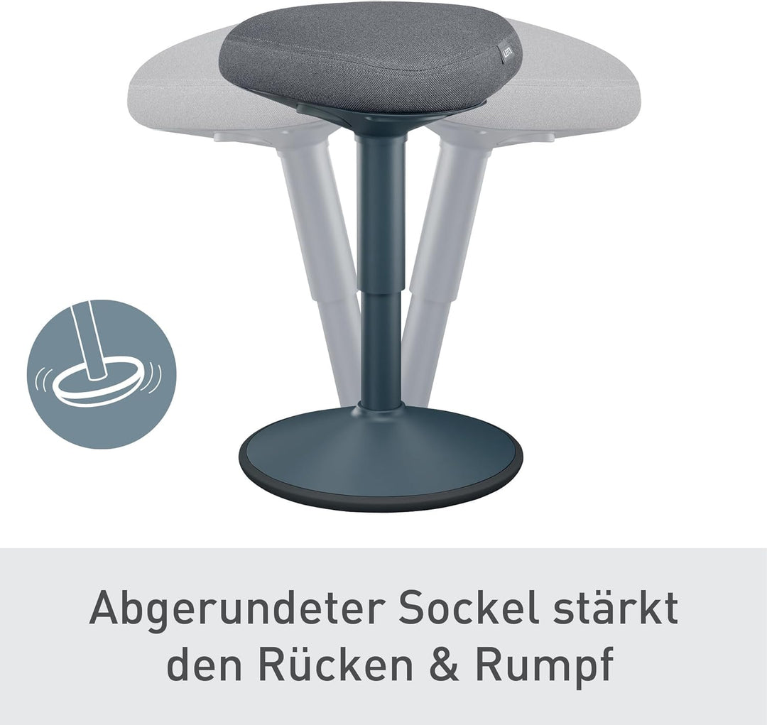 Leitz Ergo Active Sitzhocker mit Dual Density Foam Komfortsitz, Bürohocker höhenverstellbar von 47 b
