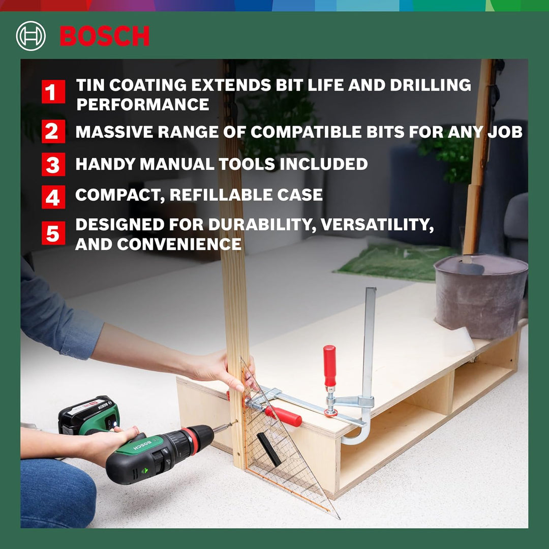 Bosch Accessories Bosch 103tlg. X-Line Titanium Bohrer und Schrauber Set (Holz, Stein und Metall, Zu