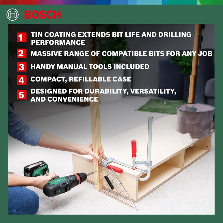 Bosch Accessories Bosch 103tlg. X-Line Titanium Bohrer und Schrauber Set (Holz, Stein und Metall, Zu