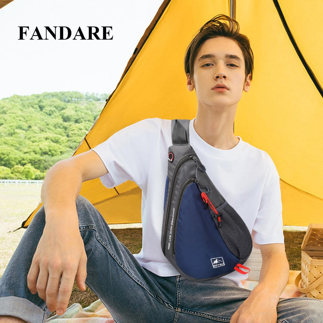 FANDARE Leicht Brusttasche Sling Rucksack Schultertasche Chest Bag Crossbody Umhängetasche Sporttasc