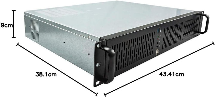 'UNYKAch 2128 19 2U Rack Gehäuse schwarz, Silber Computer-Gehäuse-Gehäuse (Ablage, Server, SGCC, Mic