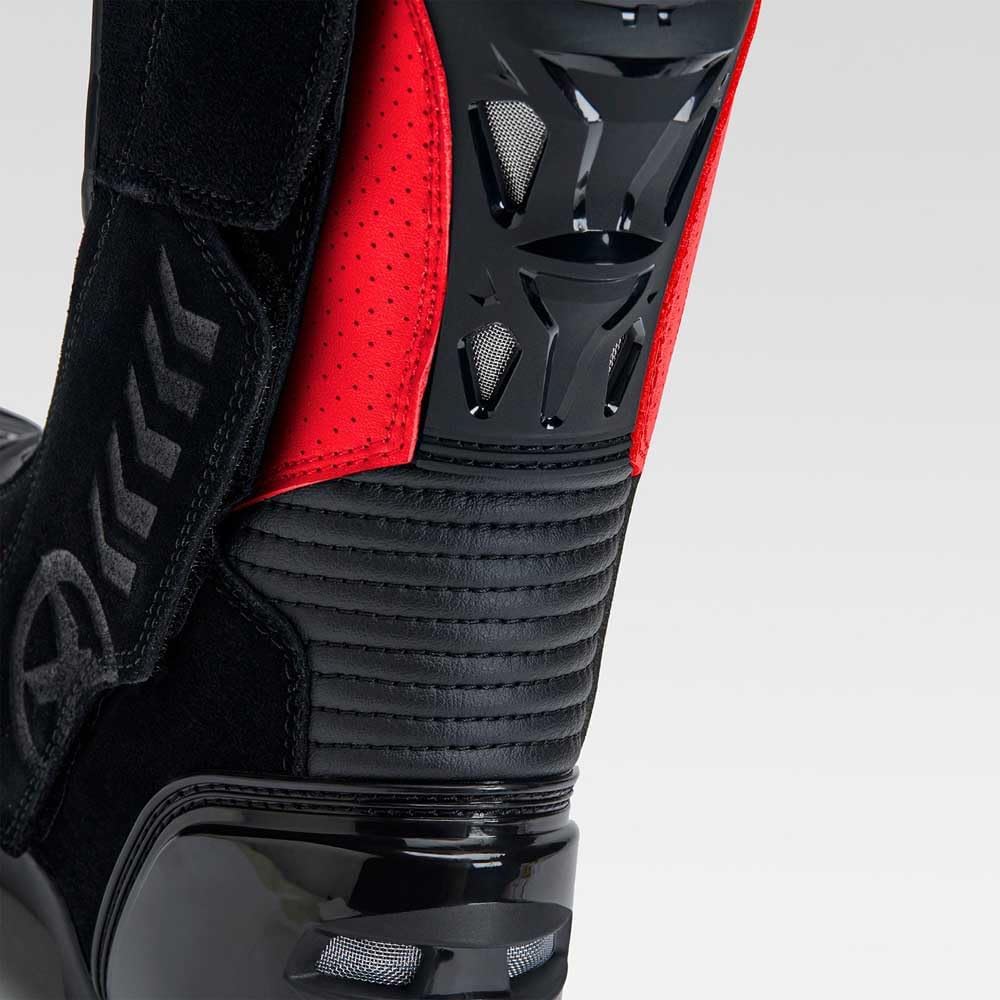 XPD XP6-S Motorrad Stiefel, schwarz/rot, 46 | Atmungsaktiv Schwarz Rot 46 EU, Schwarz Rot 46 EU