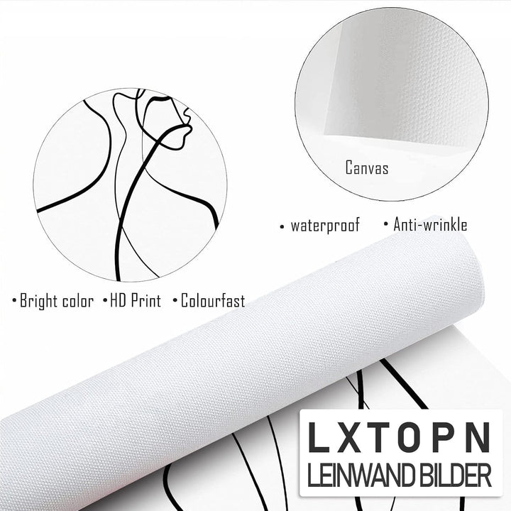 LXTOPN Moderne Wandbilder Poster, Minimalistische Abstrakt Bild Set Line Art Bilder, 3er Poster Set