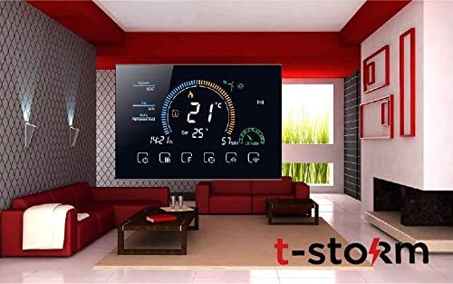 T-Storm TS-B08KS7RKYW Smart Wi-Fi Heizung-sauberer Kontakt thermostat, Schwarz