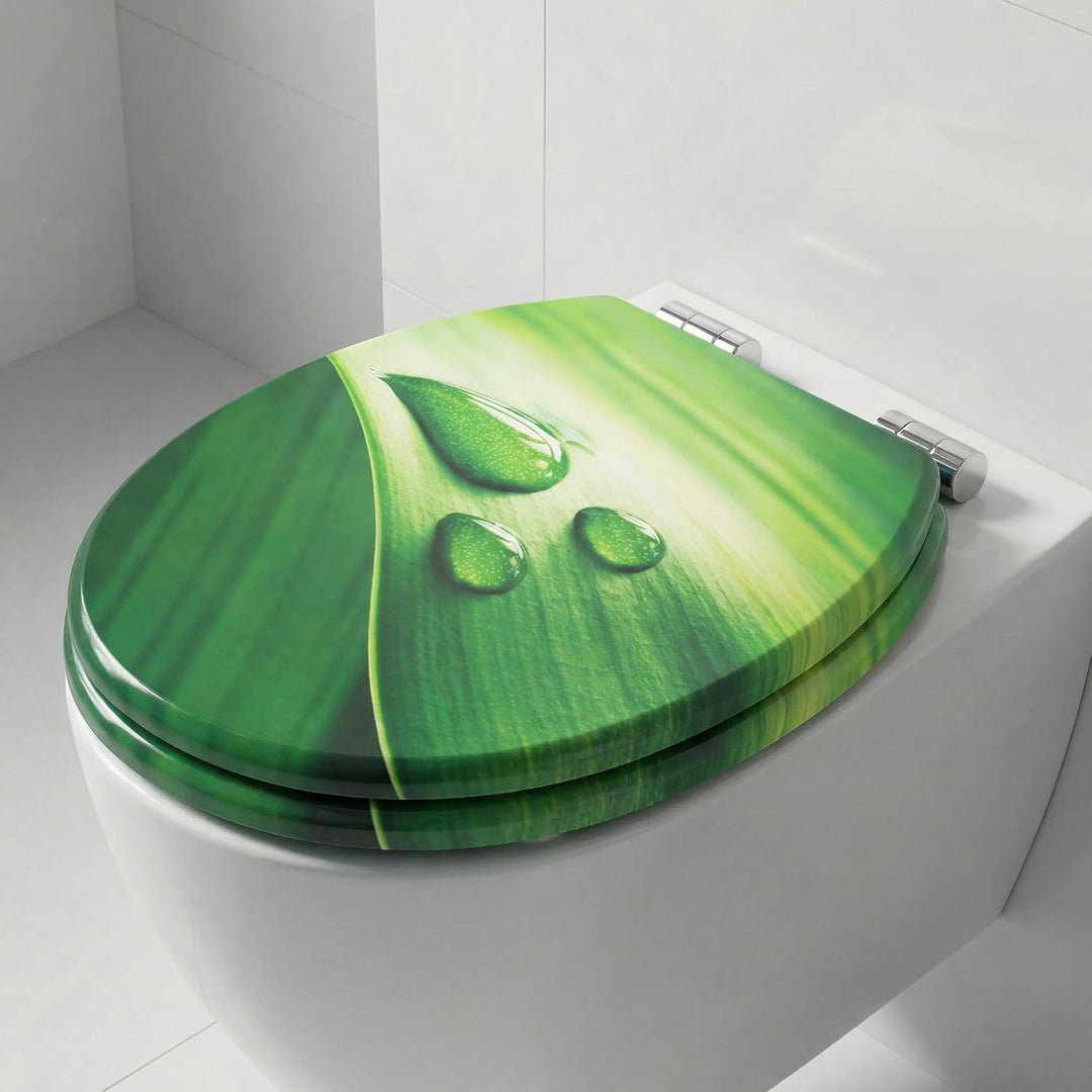 SINOBATH WC-Sitz Mit Absenkautomatik, Hochwertige Und Stabile Antibakterieller Toiletten, MDF Holzke