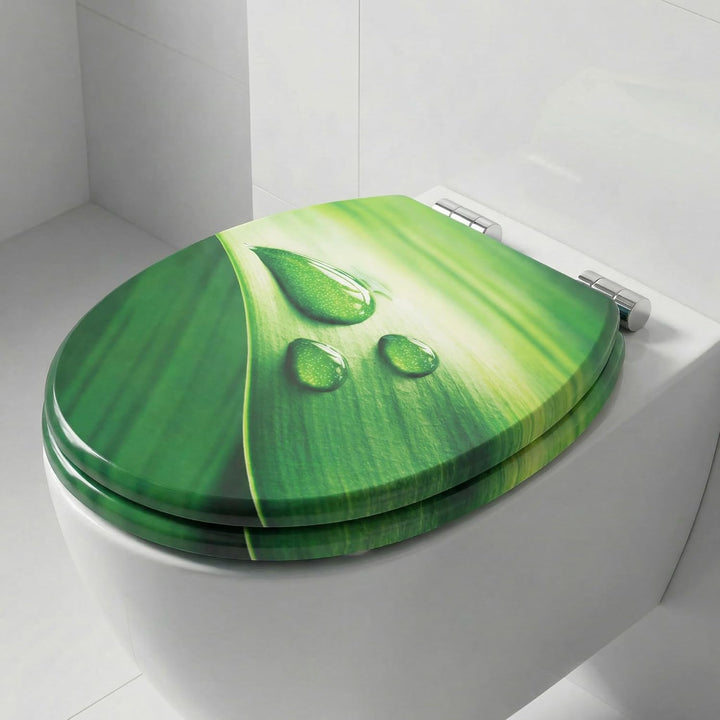 SINOBATH WC-Sitz Mit Absenkautomatik, Hochwertige Und Stabile Antibakterieller Toiletten, MDF Holzke