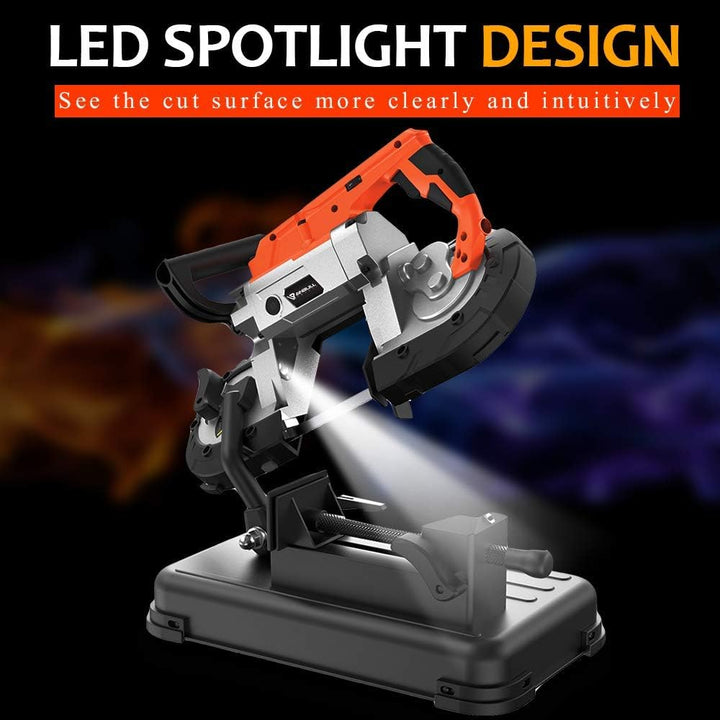 Anbull R2103 bandsäge metall mit LED Strahler,Elektrisch Metallbandsäge 1100W / 230V, 0.7-2.4m/s,ein