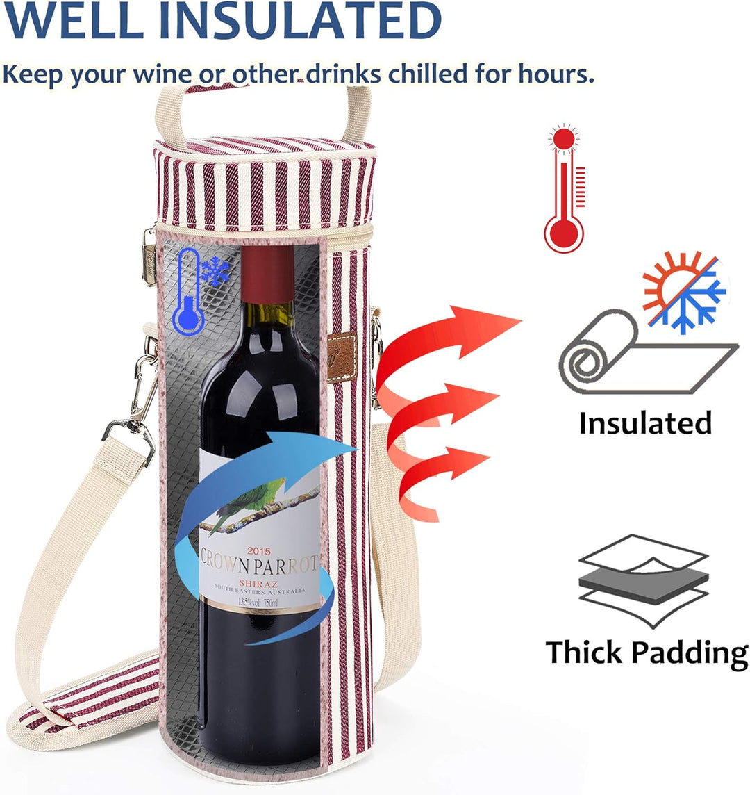 Kato Tirrinia Mini Kühltasche Flasche, Flaschenträger 1 Flaschen, Klein Flaschentasche Weintasche Kü