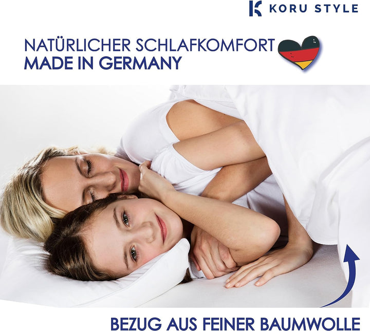 Koru Style Superior Daunen Bettdecke 200x200 cm – 90% Landdaunen / 10% Federn – Winterdecke 200x200