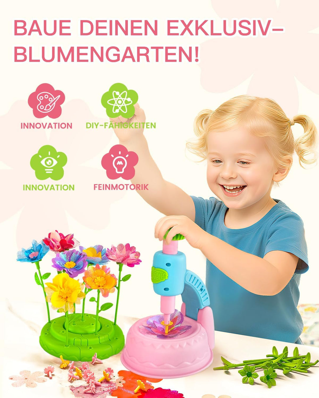 Glowsprout DIY Blumenbastelset für Kinder von 3 bis 12 Jahren - Zubehör schöne Stoffblumensträusse b