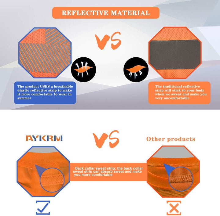 AYKRM Unisex Warn T-shirt T-Shirt L Orange-de-new, L Orange-de-new