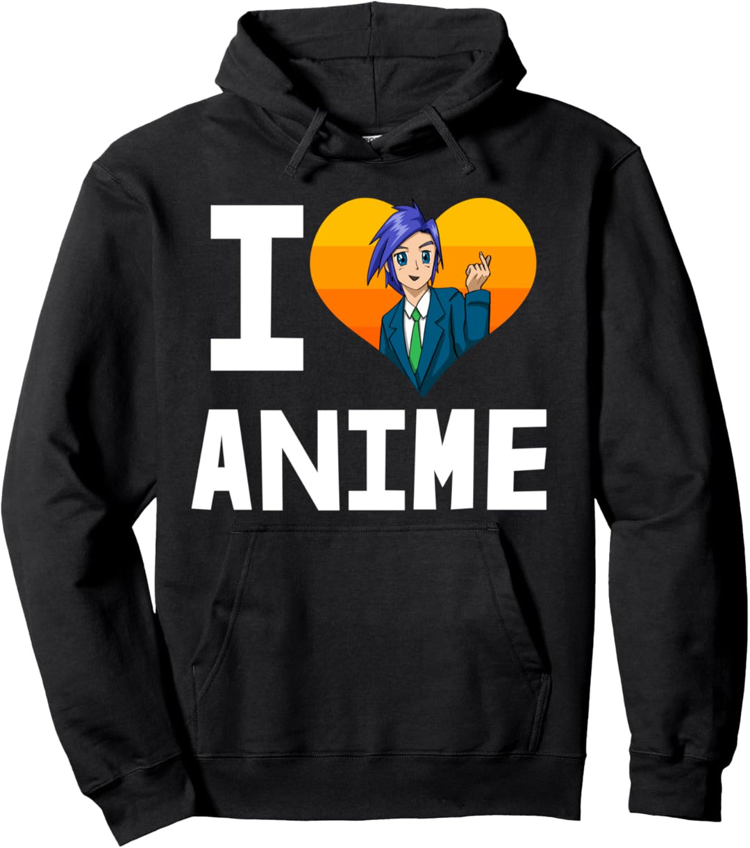 Ich liebe Anime Lustiges Gesicht Liebe Animation Pullover Hoodie