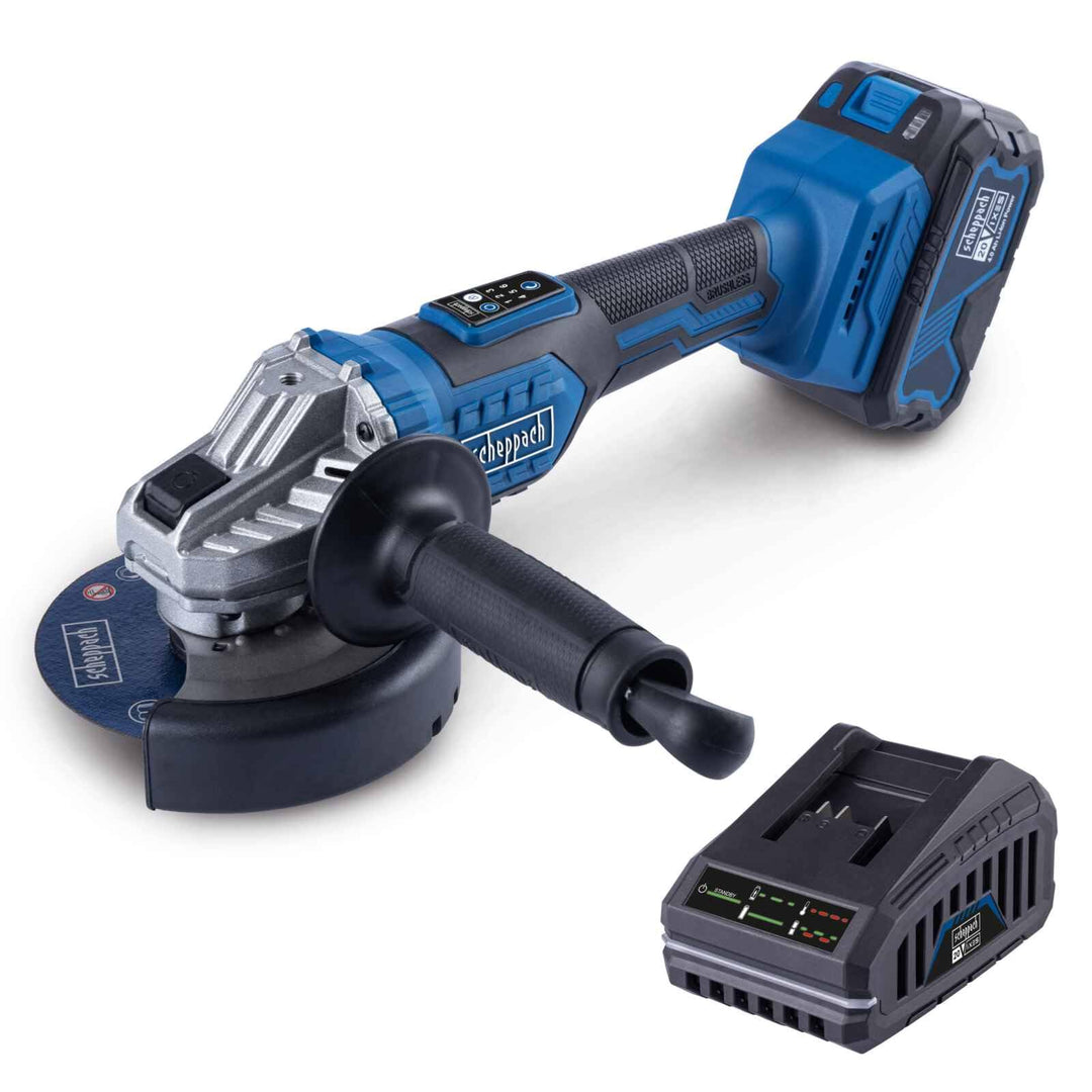 Scheppach Akku Winkelschleifer BC-AG125-X | SchleifscheibenØ 125mm | Drehzahl 2500‒10000 min-1 in 6