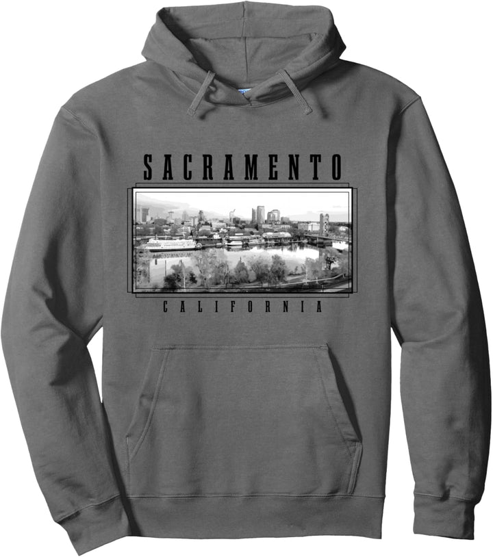 Sacramento California Vintage USA Souvenir Skyline Pullover Hoodie