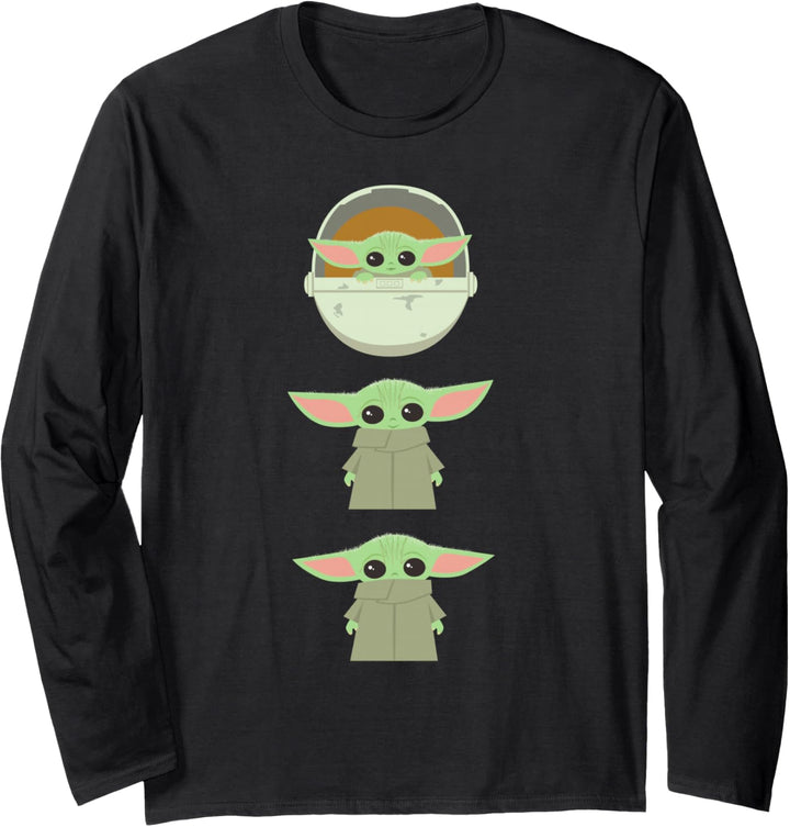 Star Wars The Mandalorian The Child Cartoon Poses Langarmshirt