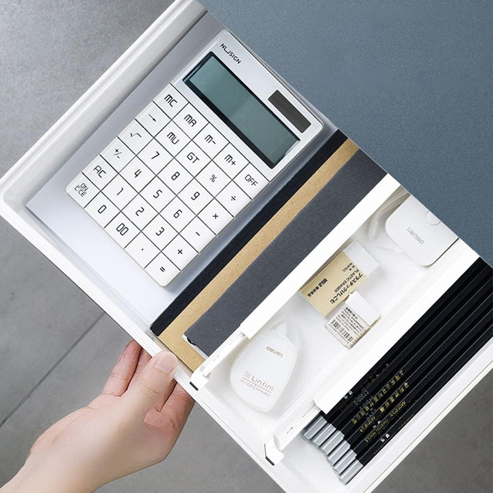 ANTOWIN Schubladentrenner Verstellbar Bambus (43-56 cm), Schubladen Organizer, Gefedert, Küche, Komm