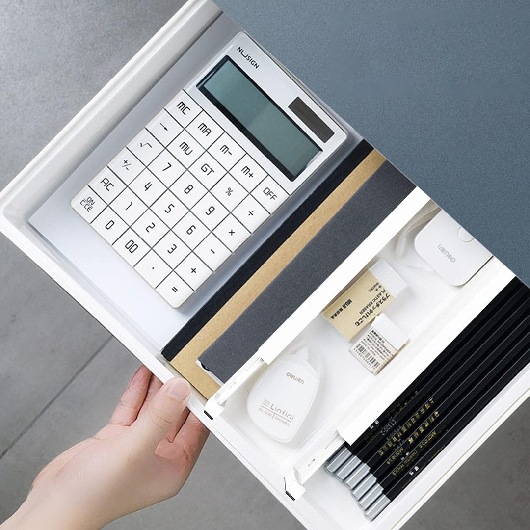 ANTOWIN Schubladentrenner Verstellbar Bambus (43-56 cm), Schubladen Organizer, Gefedert, Küche, Komm