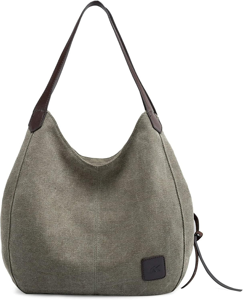 DIRRONA Mode Damen Canvas Handtasche Damen Canvas Schultertasche Canvas Tragetasche Leicht Sanft Han