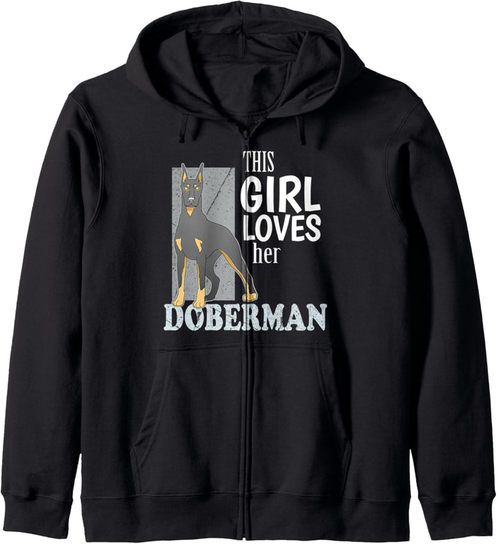 Womens Doberman Pincher Gift Love Doberman Kapuzenjacke