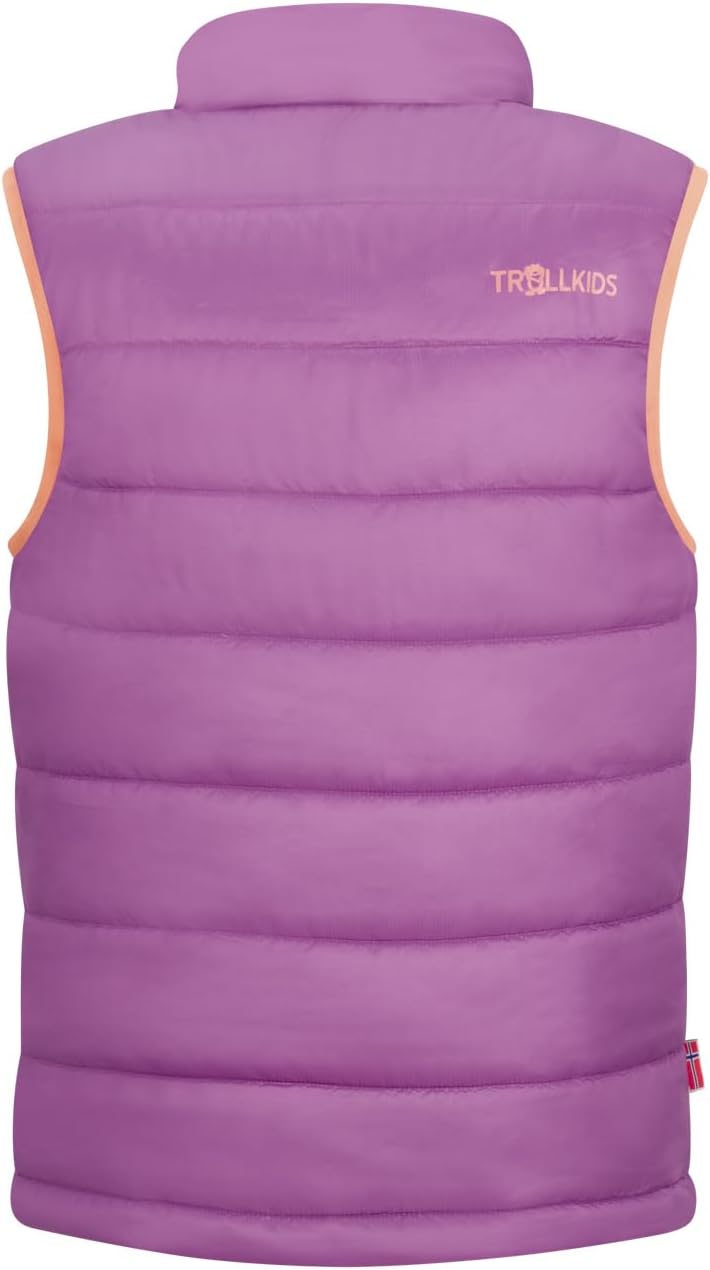 Trollkids Kinder wasserdichte gefütterte Polyfiber-Jacke Trondheim 92 Malvenpink/Papayaorange, 92 Ma