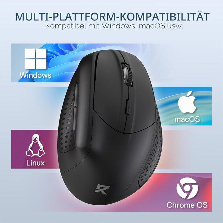 Redragon BM-4033 Kabellose, ergonomische Vertikalmaus, 2,4-GHz-Verbindung, 5 DPI-Stufen bis zu 4000,