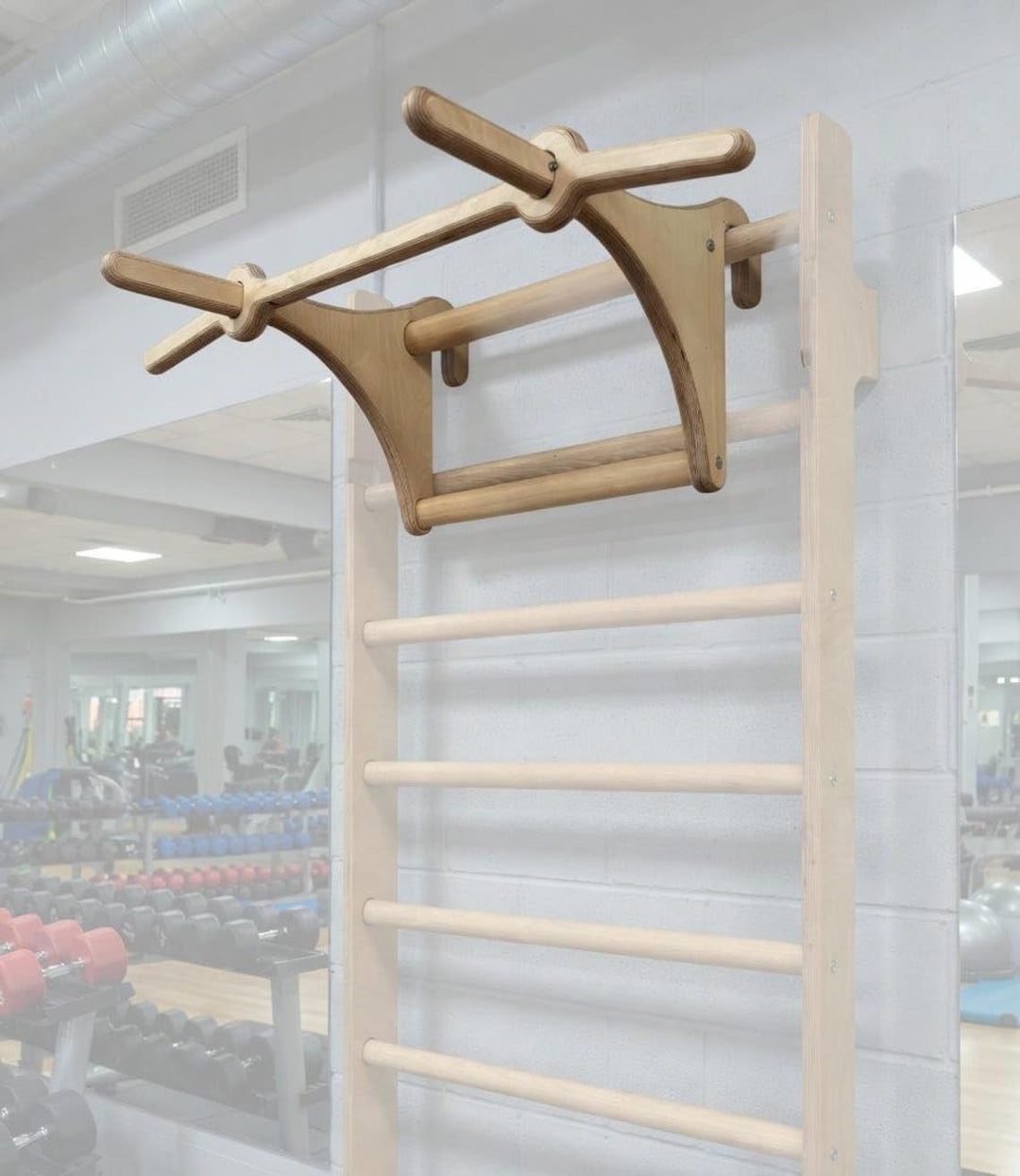 Dip-Stange – Abnehmbare Stange 94 cm – Trainingsstange aus Holz – Für die Turnwand – Breite 48 cm –