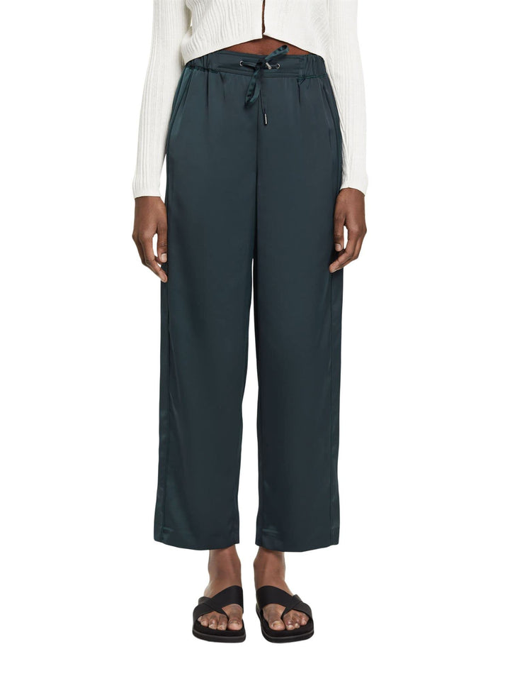 ESPRIT Satinhose mit weitem Bein 30 Dark Teal Green, 30 Dark Teal Green