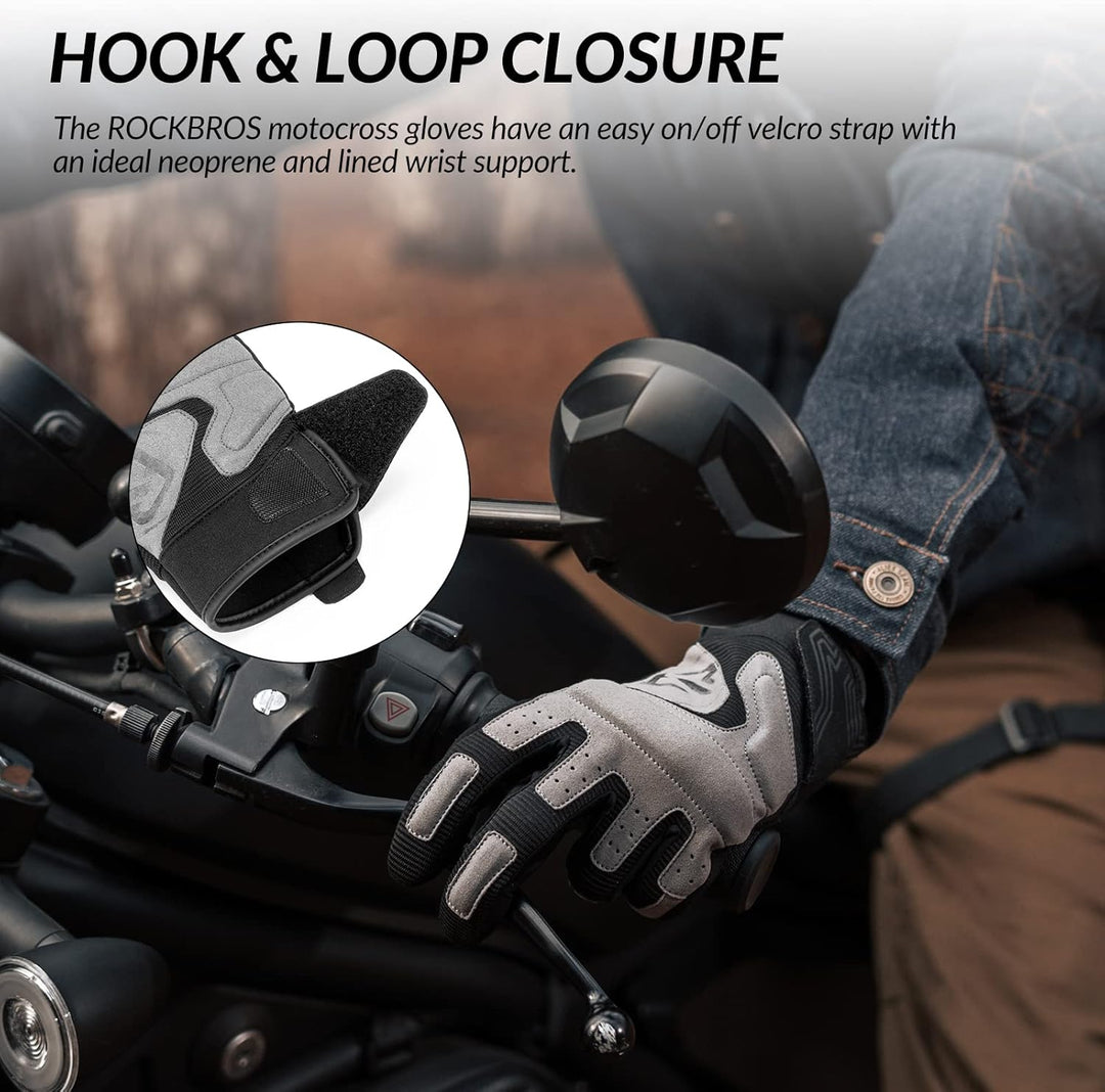 ROCKBROS Motorradhandschuhe Herren Motorrad Handschuhe Winddichte Touchscreen Radsporthandschuhe Atm
