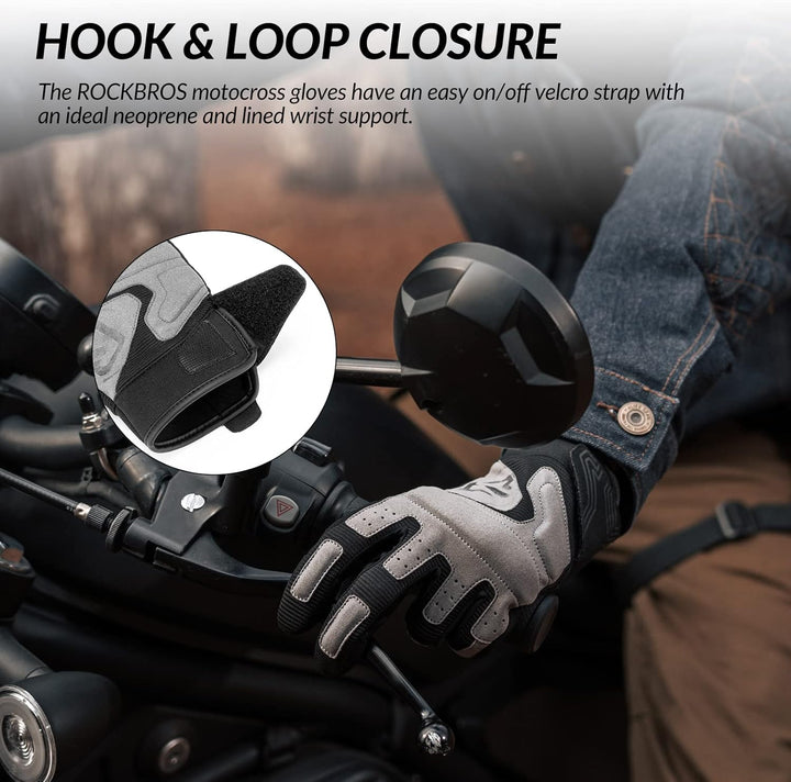 ROCKBROS Motorradhandschuhe Herren Motorrad Handschuhe Winddichte Touchscreen Radsporthandschuhe Atm