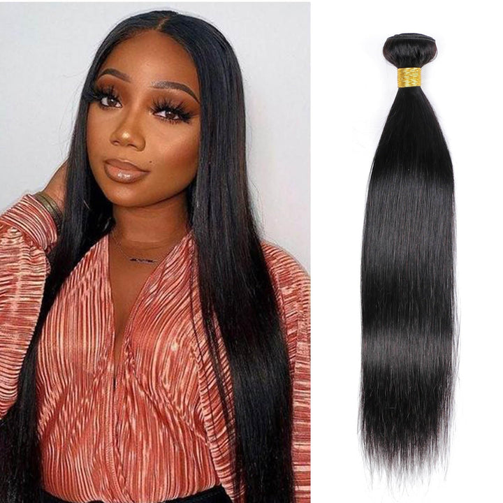 DaiMer Human Hair Bundles 12 Inch Straight Bundles Human Hair One Bundle 100% Unprocessed Brazilian