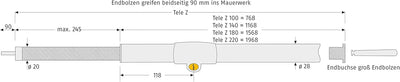 Abus Fenstersicherung Tele-Z 140 Chrom AL0145 gleichschliessend, 31782, 1 Stück 1.010-1.400 mm, Glei