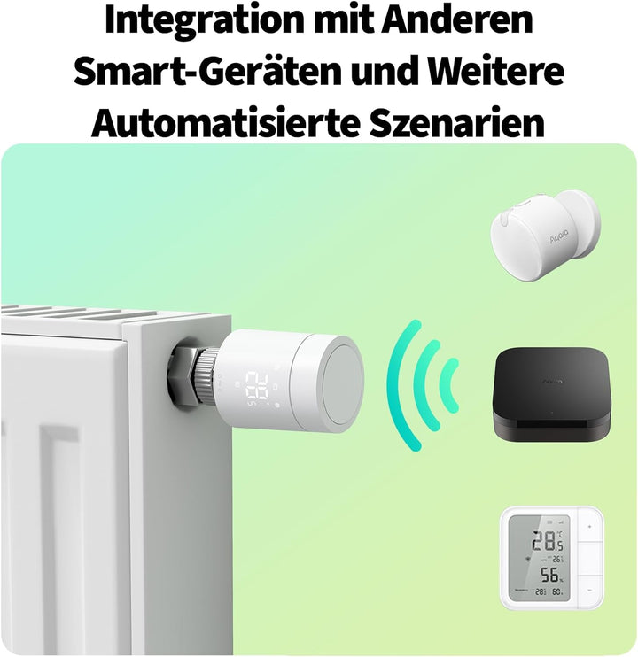 Aqara Smartes Heizkörperthermostat W600(Verbesserte Version), Zigbee/Thread Thermostat, Energiespare