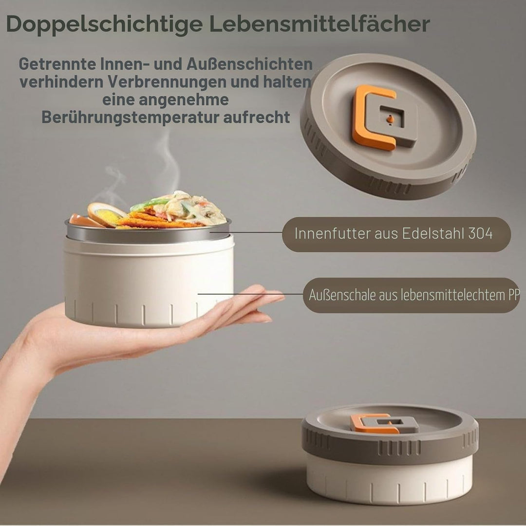 Thermobehälter für Essen 2600ml, Edelstahl Warmhaltebehälter Tragbare Isolierte Thermobecher Essen m