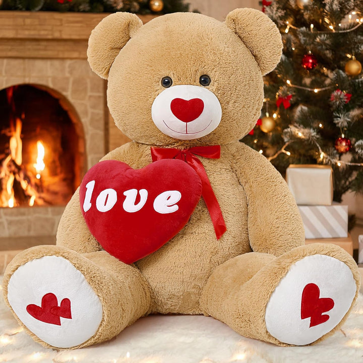 MorisMos 1.3m riesen teddybär, Hellbraun grosser teddybären Kuscheltier XXL teddys, Valentinstag dek