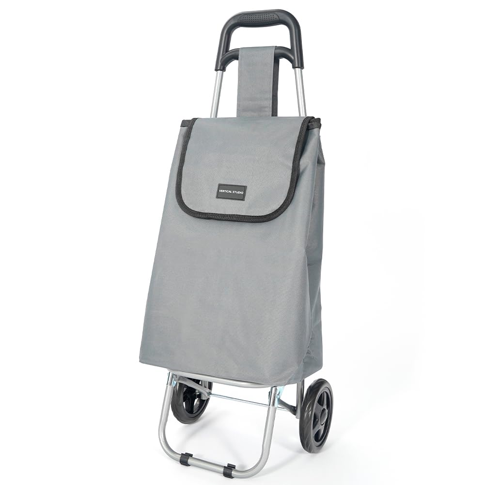 Einkaufstrolley 35 L – Klappbar, leicht & robust, mit Alugestell, Reissverschlusstasche & Klettversc