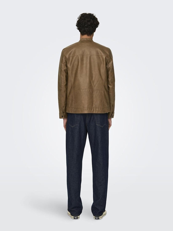 ONLY & SONS Male Kunstlederjacke onsAL Kunstlederjacke, S Monks Robe