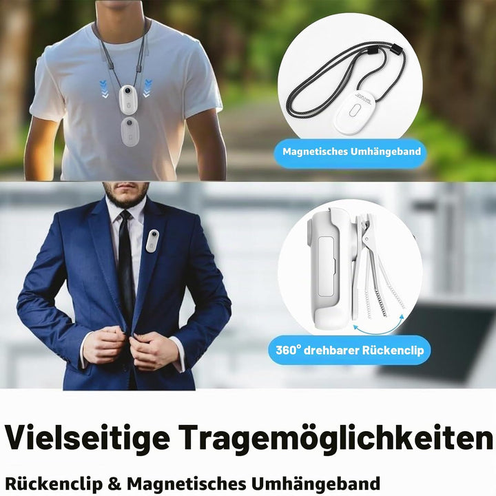 Mini-Sportkamera, 4 K, tragbar, POV, 120 ° Weitwinkel, Sportkamera mit Clip hinten, 360 °, Audio- un