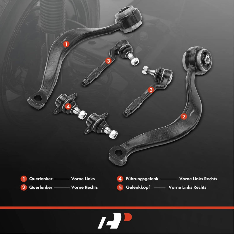 Frankberg 6x Querlenker Satz Traggelenk Vorderachse Kompatibel mit X5 E53 2.9L-4.8L 2000-2006 Replac