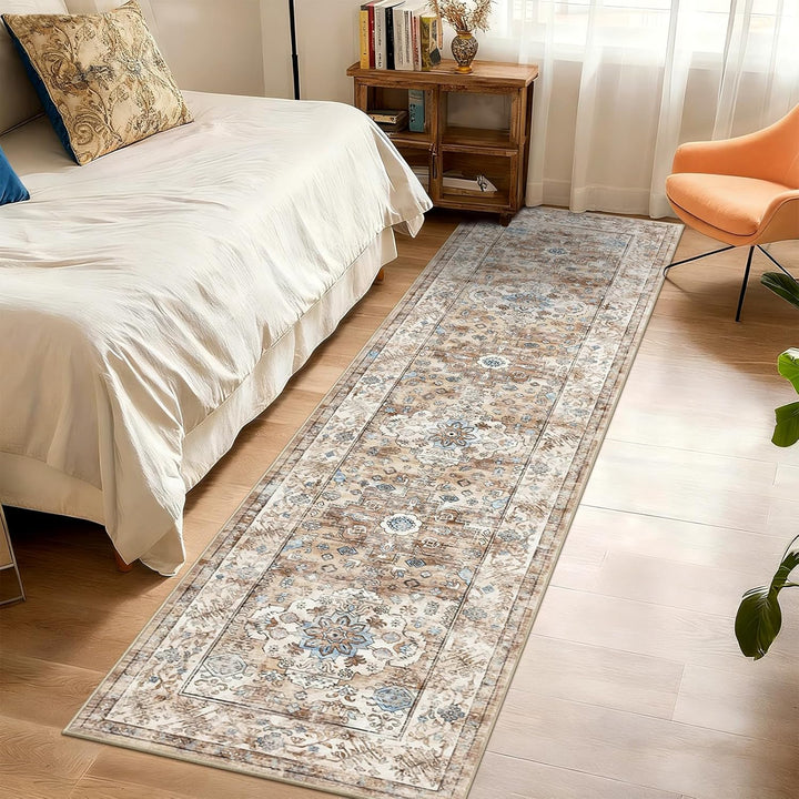 Enyhom Teppich Läufer, 60 x 240 cm Extra Lange Läufer Teppiche für Flur rutschfest Waschküche Maschi