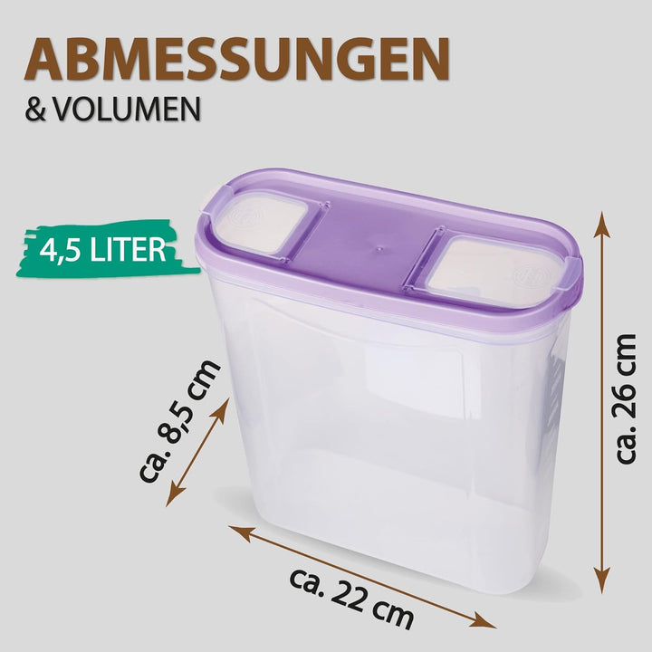 Bestgoodies Vorratsdosen mit Deckel (3er Set - Mix) 4,5 Liter, Luftdicht Schüttdose BPA frei lebensm
