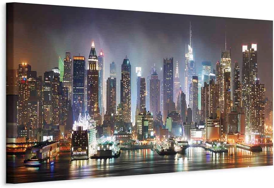 murando - Wandbilder XXL New York 120x40 cm 1 tlg - Wand Deko Vlies Leinwand Bilder Gross Wanddeko W