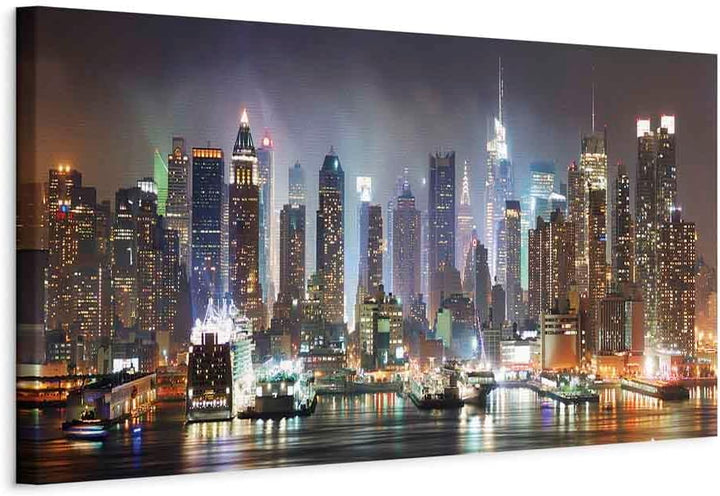 murando - Wandbilder XXL New York 120x40 cm 1 tlg - Wand Deko Vlies Leinwand Bilder Gross Wanddeko W